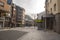 Cloudy day in Encamp.  Main street of the city of Encamp in Andorra in the morning