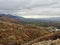 Cloudy day, view of the mountains from Living Room Trailhead hike