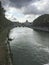 Cloudy day view of San Pietro, Saint Peter basilica, with Saint Angelo bridge and Tevere river