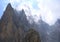 Cloudy Dolomite mountain peaks