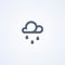 Cloudy,downpour, rain, vector best line icon