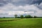 Cloudy Dutch Summer landscape in June near Delden Twente, Overijssel