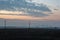 cloudy and foggy sunrise over slovakian landscape in autumn