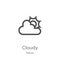 cloudy icon vector from nature collection. Thin line cloudy outline icon vector illustration. Outline, thin line cloudy icon for