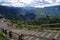 Cloudy landscape from Mirador de Gresolet. Pyrenees