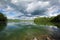 Cloudy landscape on Summersville Lake