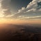 Cloudy And Misty Desert Sunset