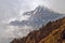 Cloudy Mountain Landscape in Himalaya. Cloudscape, Hiun Chuli peak.