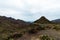 Cloudy mountainous landscape with a curvy road in Tenerife