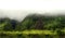 Cloudy mountains of flores, acores islands