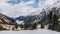 Cloudy Mountains Winter Spring Panorama Timelapse 4k