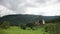 Cloudy panorama of the hill with monastery