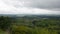 Cloudy panoramic view of the landscape of the Stavropol territory. View of fields, forests, city in the distance