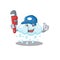 Cloudy rainy Smart Plumber cartoon character design with tool