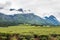 Cloudy sky with Mount Mulanje and tea plantations