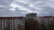 Cloudy sky over abandoned residential buildings in Pripyat