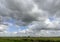 Cloudy sky over Belgian plains near Oostende