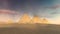 Cloudy sky over Great Pyramids of Giza at dusk 4K