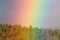 Cloudy sky and rainbow, Jura mountains, France