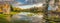 Cloudy Sky reflection in pond near town of Hadley