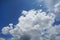 Cloudy sky with stratocumulus clouds when the storm is coming, clouds and  blue sky background.