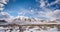 Cloudy snow mountain range