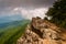 Cloudy spring view from Little Stony Man Cliffs in Shenandoah National Park