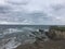 Cloudy summer day on the ocean in Asturias Spain