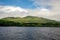 Cloudy summer highlands landscape at Loch Tay scenic coastline