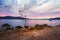 Cloudy sunrise at Brooklyn foreshore Australia