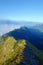 Cloudy sunrise ridge view from the Augstmatthorn in the Bernese Oberland. Overlooking the scenery of lake Brienz, Brienzersee,