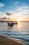 Cloudy Sunset Sky, Tranquil Sea with Lovely Beachfront