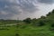 Cloudy Theme with Greenish Landscape