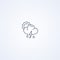 Cloudy, thunderstorm and downpour, vector best gray line icon