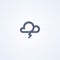 Cloudy thunderstorm , vector best line icon