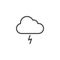 Cloudy thunderstorm weather outline icon