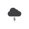 Cloudy thunderstorm weather vector icon