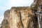 Cloudy Tian Men Mountains in Zhangjiajie with red praying fabric .