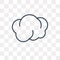 Cloudy vector icon isolated on transparent background, linear Cl