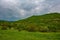 Cloudy weather in mountains, dark clouds