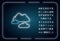 Cloudy weather neon light icon