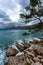 Cloudy weather over the Adriatic coast. Croatia