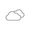 Cloudy weather thin line icon. Linear vector symbol