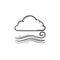 Cloudy and the wind hand drawn outline doodle icon.