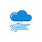 Clound with Wind vector weather concept blue icon
