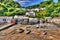 Clovelly harbour Devon England UK at low tide in HDR