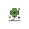 Clover, Four, Ireland, Irish, Lucky Business Logo Template. Flat Color