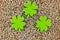 Clover green icon three symbols holiday saint patrick day base light beige millet