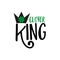 Clover King text with clover and crown.