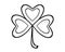 Clover leaf - linear vector illustration for coloring. Outline. Clover - the talisman of good luck. The trefoil is a symbol of St.